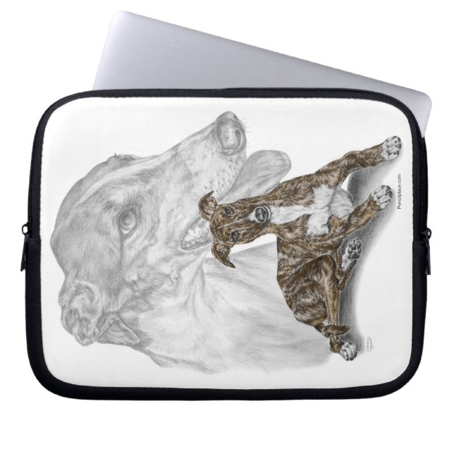 Capa Para Notebook Brindle Greyhound Dog Art (Frente)