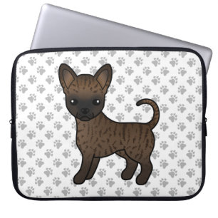 Capa Para Notebook Brindle Smooth Casaco Chihuahua Cartoon Cão e pata