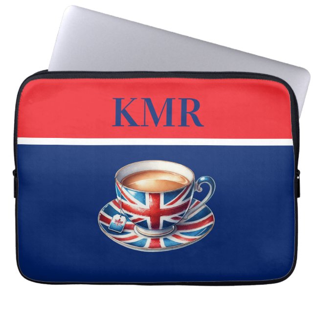 Capa Para Notebook British Flag on English Teacup (Frente)