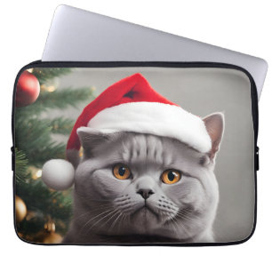 Capa Para Notebook British Shorthair Christmas