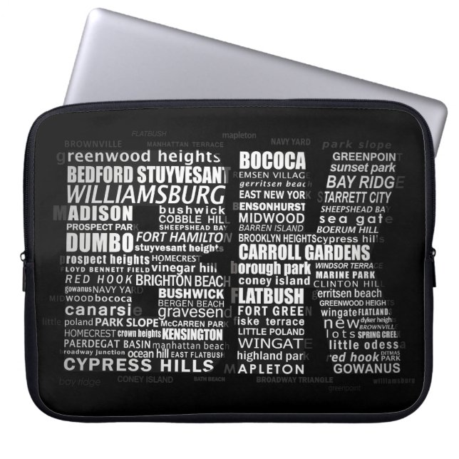 Capa Para Notebook Brooklyn BK, Nova Iorque, Word Art (Frente)