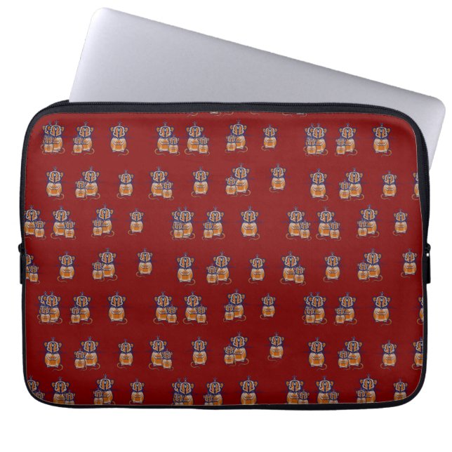 Capa Para Notebook Brown Mouse pattern Curtain (Frente)