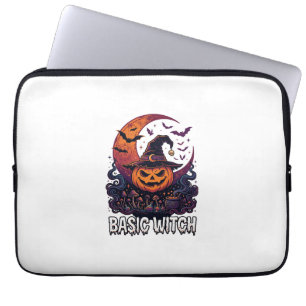 Capa Para Notebook Bruxa Básica de Abóbora de Halloween Crescente Cal