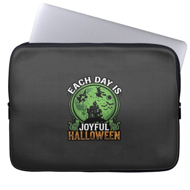 Capa Para Notebook Bruxa da Abóbora de Halloween Teia de Aranha Dupla (Frente)