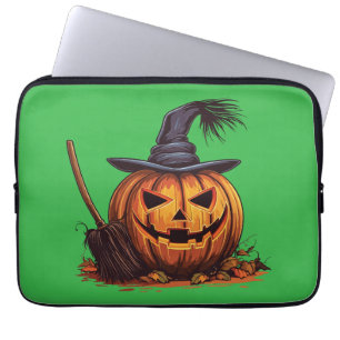 Capa Para Notebook Bruxa de Abóbora de Halloween Clássica