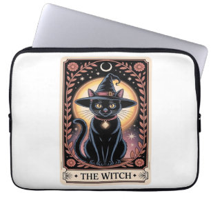 Capa Para Notebook Bruxa de Halloween Estética Amantes de Gatos Tarot