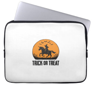 Capa Para Notebook Bruxa de Halloween Truque ou Tratamento Lua Vintag