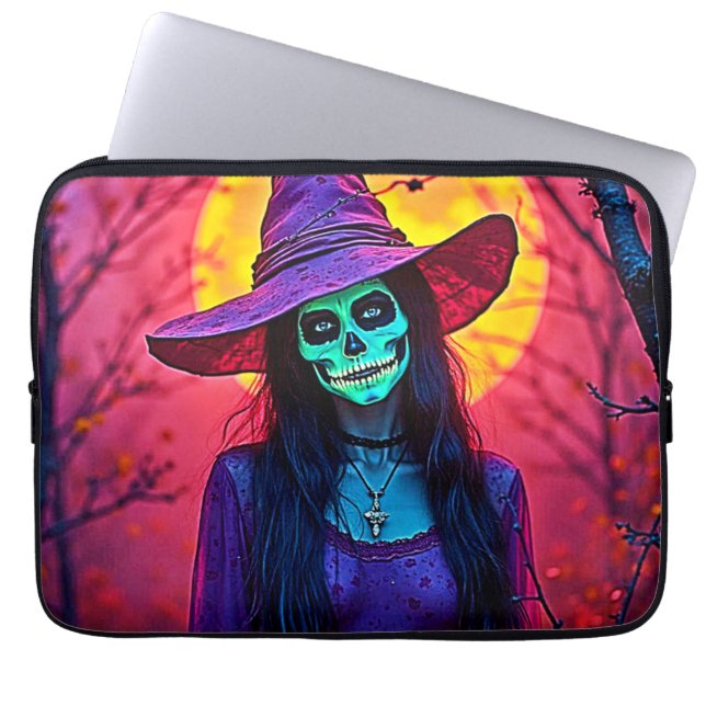 Capa Para Notebook Bruxa do Halloween com Design (Frente)