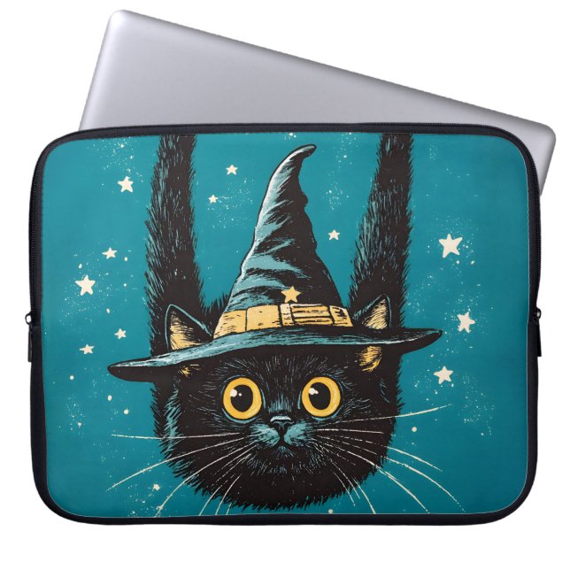 Capa Para Notebook Bruxa Negra Negra Voadora Spooky (Frente)
