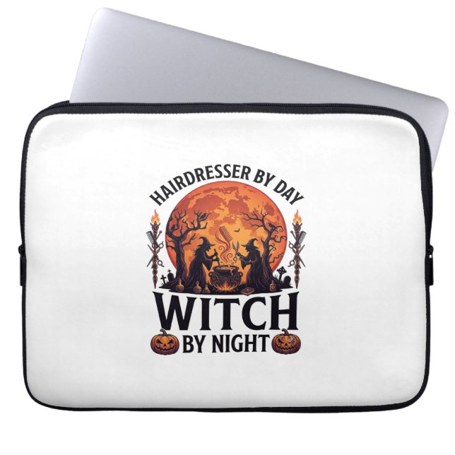 Capa Para Notebook Bruxa Noturna Dia de Cabeleireiro Halloween Pente  (Frente)