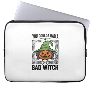 Capa Para Notebook Bruxa Ruim Funny Halloween Abóbora Bruxa_1