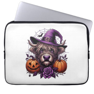 Capa Para Notebook Bruxa Vaca Highland Halloween