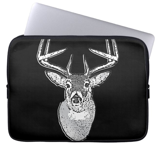 Capa Para Notebook Buck no Black White Tail Deer clássico (Frente)