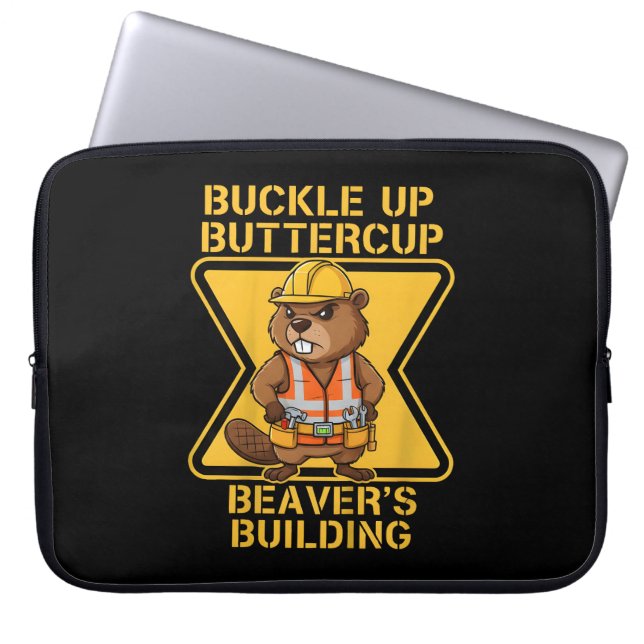 Capa Para Notebook Buckle Up Buttercup Beaver Workplace Safety Meme (Frente)