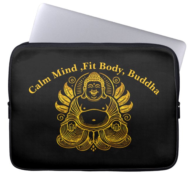 Capa Para Notebook Buda Dourado Pacífico (Frente)