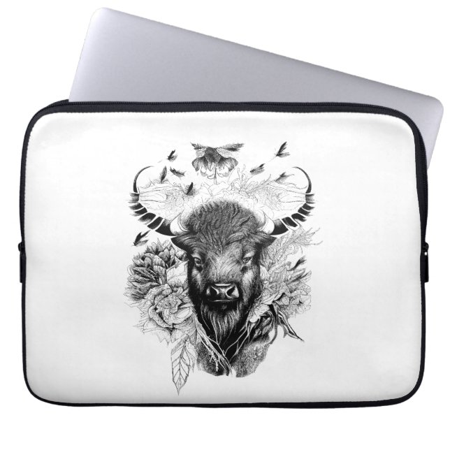 Capa Para Notebook Buffalo Bison Selvagem Natureza Animal Ilustração  (Frente)