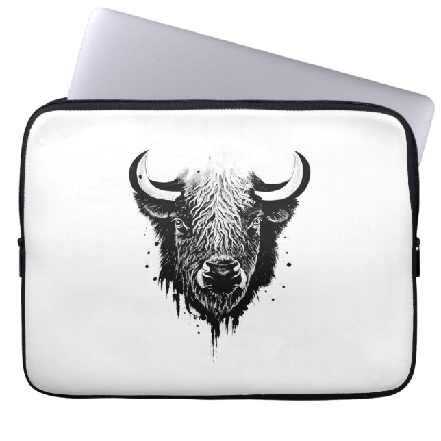 Capa Para Notebook Buffalo Bison Selvagem Natureza Animal Ilustração  (Frente)