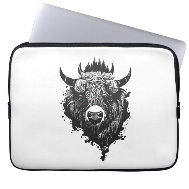 Capa Para Notebook Buffalo Bison Selvagem Natureza Animal Ilustração  (Frente)