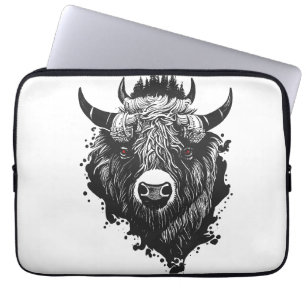 Capa Para Notebook Buffalo Bison Selvagem Natureza Animal Ilustração 