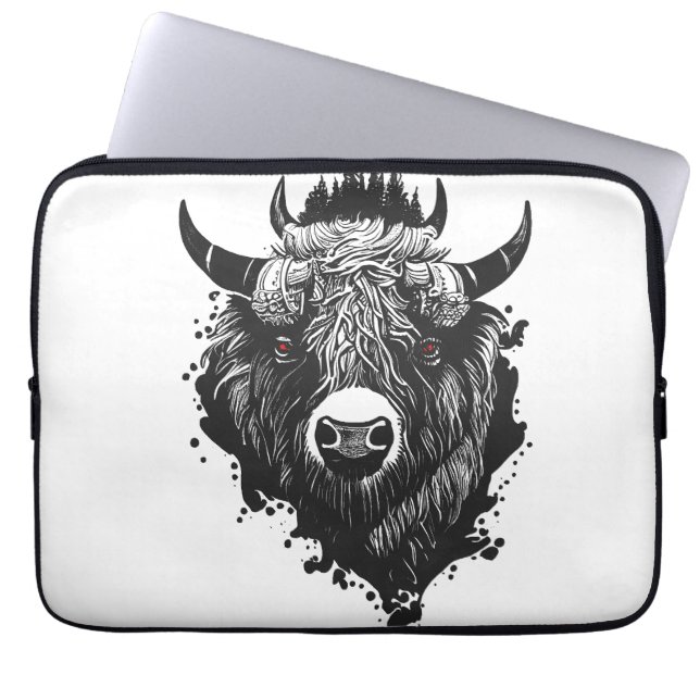 Capa Para Notebook Buffalo Bison Selvagem Natureza Animal Ilustração  (Frente)