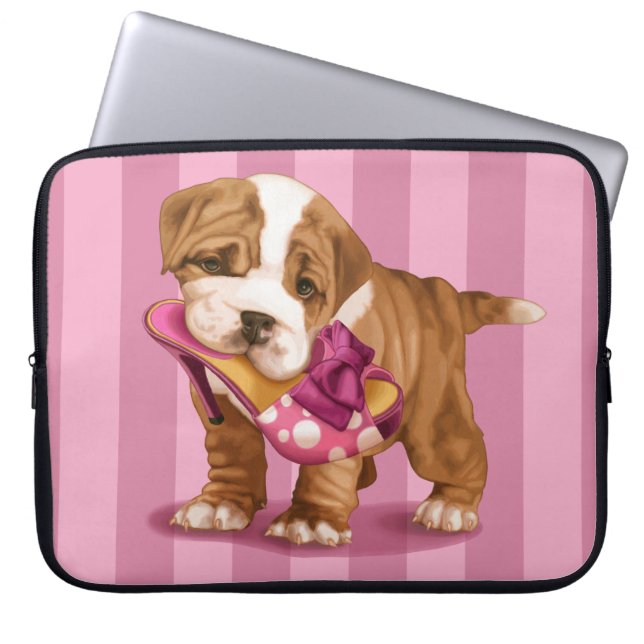 Capa Para Notebook Buldogue e calçados ingleses (Frente)