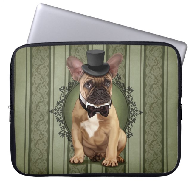 Capa Para Notebook Buldogue francês do cavalheiro (Frente)