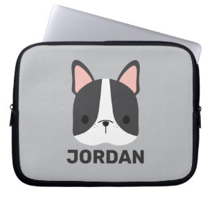 Capa Para Notebook Bulldog Francês Bonito com Nome Personalizado