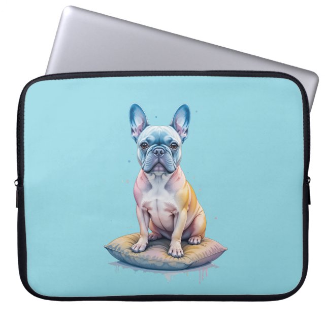 Capa Para Notebook Bulldog Francés Colorido y Artístico  (Frente)