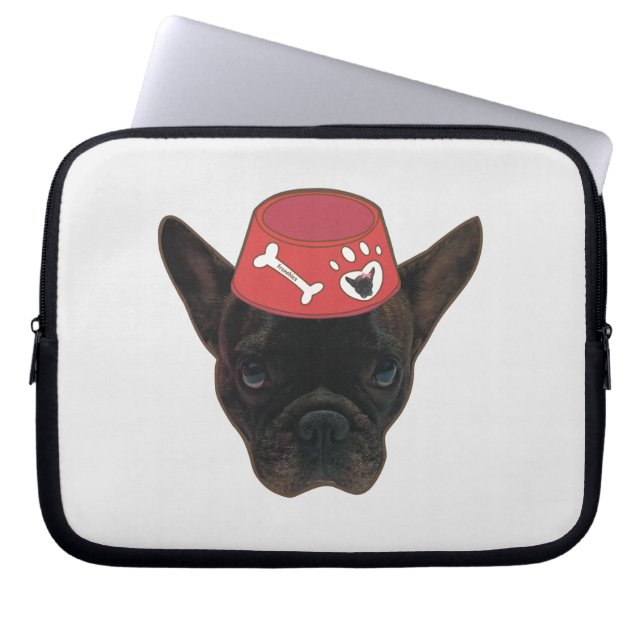 Capa Para Notebook Bulldog Francês com Red Bowl (Frente)