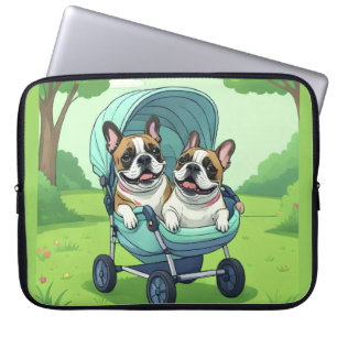 Capa Para Notebook Bulldog Francês Französische Bulldogge Gêmeos