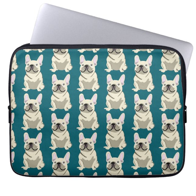 Capa Para Notebook Bulldogue Francês Creme (Frente)