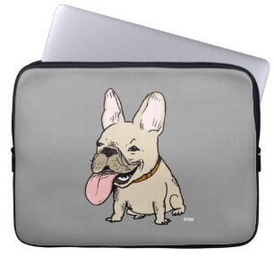 Capa Para Notebook Bulldogue Francês Engraçado com Língua Enorme Para