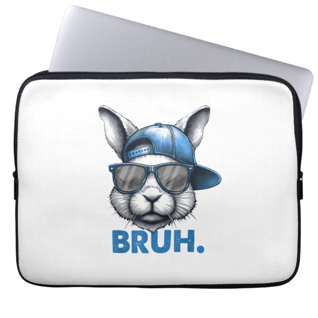 Capa Para Notebook Bunny Face Bruh Meme Engraçado Dizendo Irmão Sauda (Frente)