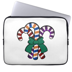 Capa Para Notebook Buquê Candy Canes - faixa verde