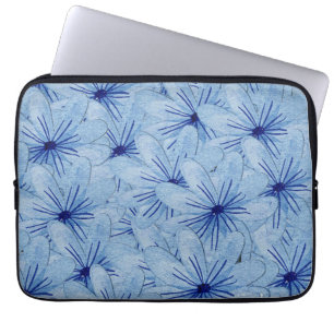 Capa Para Notebook Buquê de Flores Selvagens Azuis de Aquarela