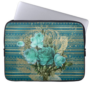 Capa Para Notebook Buquê de Rosas de Seafoam