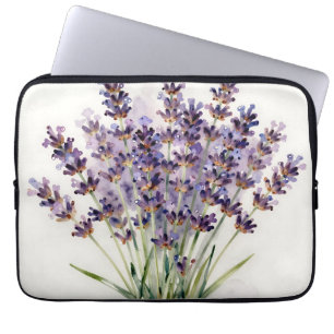Capa Para Notebook Buquê Floral de Lavanda em Aquarela
