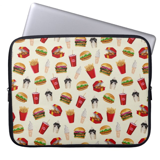 Capa Para Notebook Burgers de Comida rápida, Fries, Sundaes (Frente)