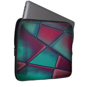 Capa Para Notebook Burgundy angustiado e ciano forte em trapezoidal