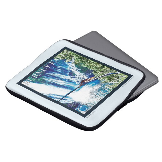 Capa Para Notebook Burney Falls, Poster CA (Frente Topo)