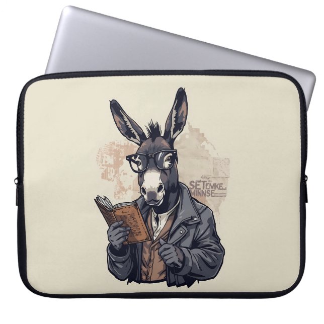 Capa Para Notebook Burro Sábio — Estojo para Laptop (Frente)
