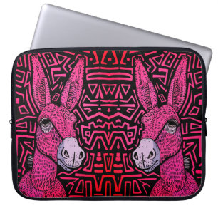 Capa Para Notebook Burro Tribal Neon – Arte Ousada e Psicodélica para