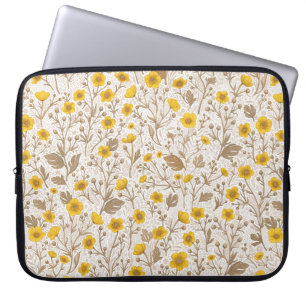 Capa Para Notebook Buttercups, amarelo e marrom