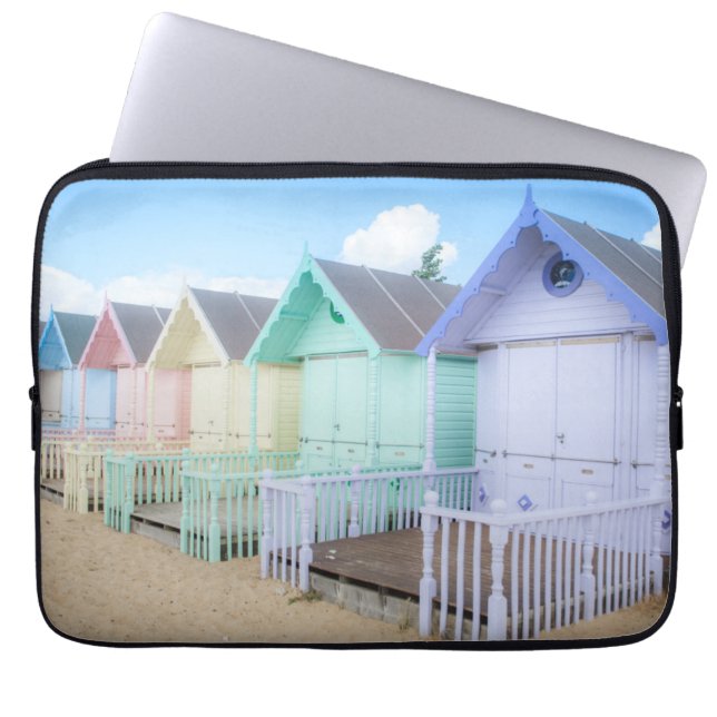 Capa Para Notebook Cabanas da praia da ilha de Mersea (Frente)