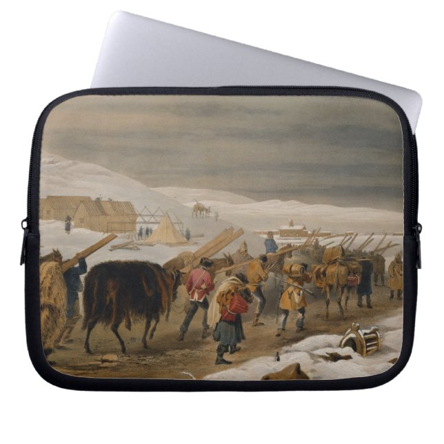 Capa Para Notebook Cabanas e roupa morna para o exército, placa 'de T (Frente)