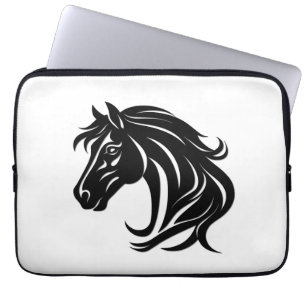 Capa Para Notebook Cabeça de Cavalo Preto Magnífico