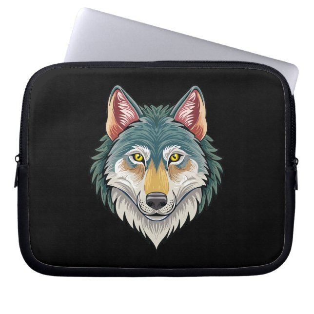 Capa Para Notebook Cabeça de lobo de frente (Frente)