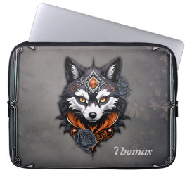 Capa Para Notebook Cabeça de lobo majestoso, terminada em profundidad