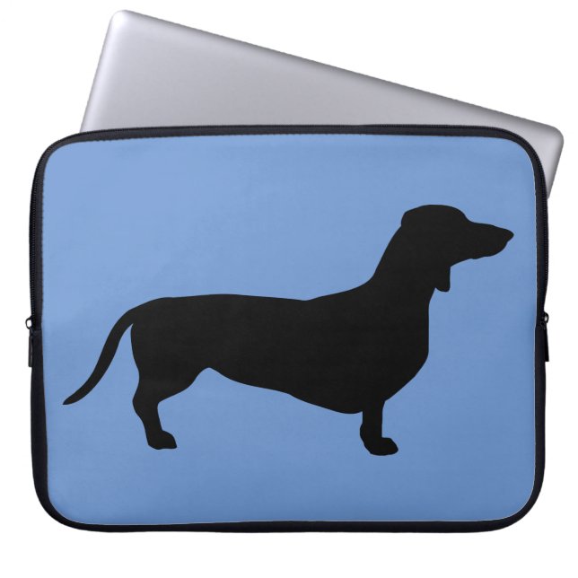 Capa Para Notebook Cabelo Curto Dachshund - Silhouette 1 (Frente)