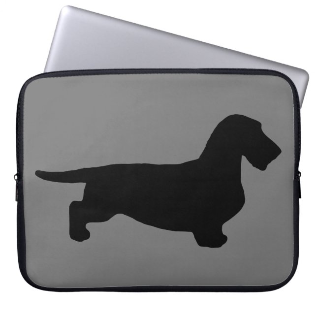 Capa Para Notebook Cabelo grosso Dachshund - Silhouette 1 (Frente)